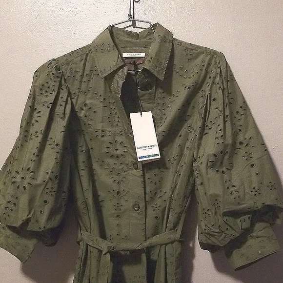 Scotch Soda Dresses Scotch Soda Olive Green Eyelet Dress